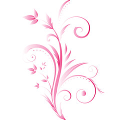 A beautiful soft pink gradient floral pattern with delicate flowers, set against a white background