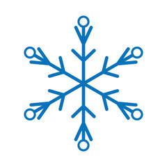 Blue snowflake icons collection isolated on white background.