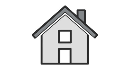 Simple house icon with a chimney and two windows.