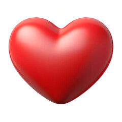 Shape of red heart, clipping path, 3D , icon heart, love and like buttons for emoji, heart icon, Single red heart,  shine red heart on white color background.