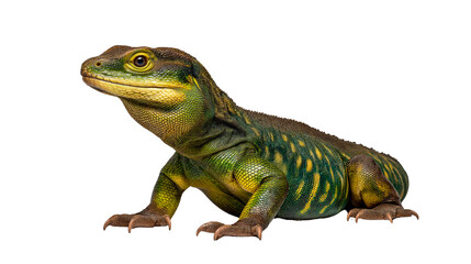 Fototapeta premium A Green Iguana's Gaze A captivating portrait of a green iguana, its textured skin and intense gaze showcase the beauty of this reptile.