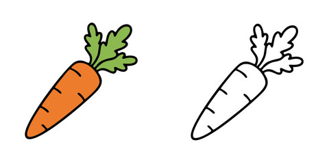 シンプルなニンジンのアイコンイラスト
