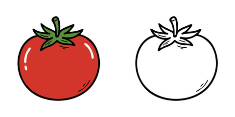 シンプルなトマトのアイコンイラスト