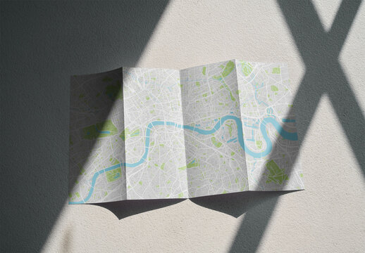 Mockup Of Customized Folded Open Leaflet