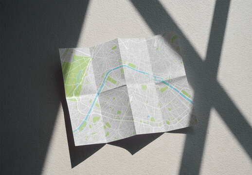 Mockup Of Customized Folded Leaflet, Opened Up