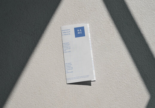 Mockup Of Customizable Folded Leaflet, Closed