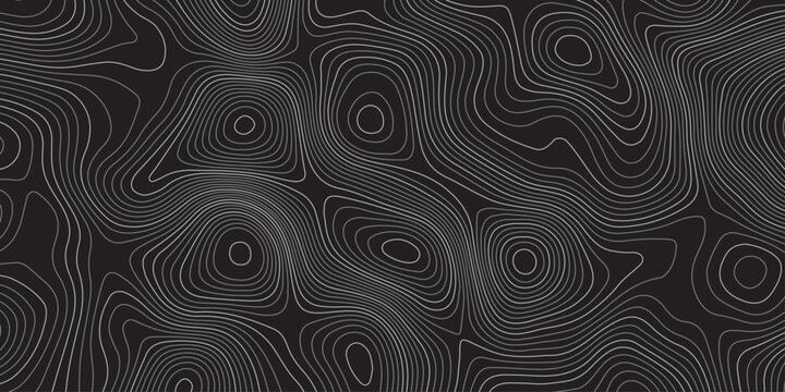 &ldquo;Dark abstract topographic background with smooth contour lines, flowing curves, and layered depth. Minimal monochrome mapping pattern ideal for modern design, digital art, and stylish branding.&rdquo;