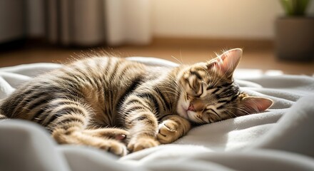 "Playful kitten jumping in mid-air with joyful expression, bright lighting, energetic pose, sharp details, cute pet action shot, professional animal photography