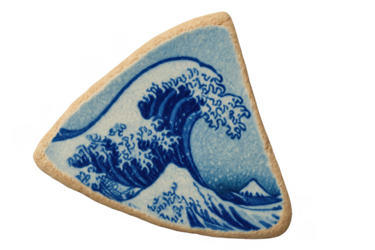 Japanese wave art tile showcasing hokusai kanagawa design