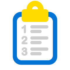 Numbered List Clipboard Icon for Sequenced Steps, Ordered Tasks, Instruction Lists, and Structured Notes