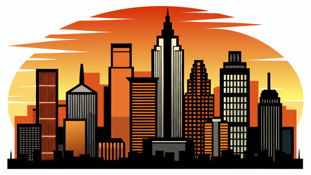 Very beautiful Oklahoma City skyline vector silhouette, featuring clean black outlines of recognizable buildings arranged in a balanced urban composition on a crisp white background, perfect for moder