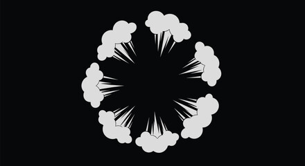 Cartoon smoke cloud circle for comic effects and transitions element