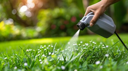 Professional pest control application on vibrant green lawn for effective pest management solutions