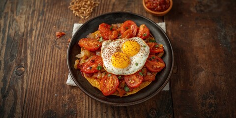 Fresh tomatoes and basil leaves on black slate surface, emphasizing fresh ingredients for healthy salads, World Food Day