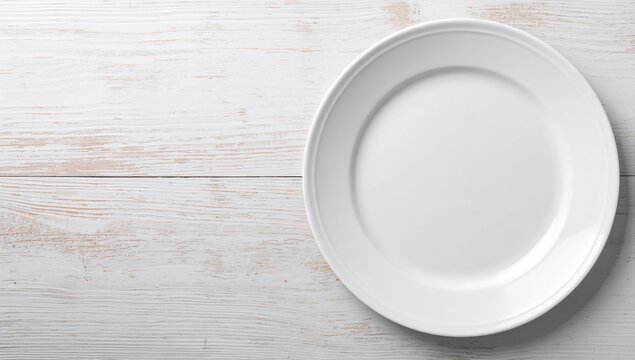 A food plate on a white wood table background emphasizing meal presentation and table setting, World Food Day