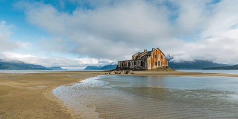 Hospital waiting room scene with chairs and reception area, neutral background for informational displays