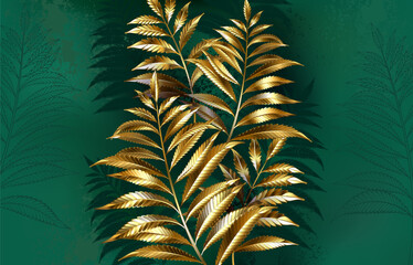 Golden fern arrangement