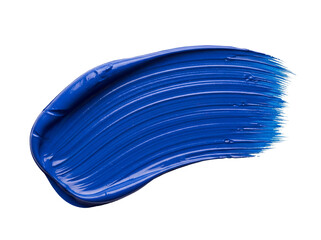 Vibrant blue paint stroke isolated PNG, thick brushstroke of ultramarine color on transparent background for design and artistic projects