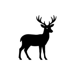 Fototapeta premium Black and white deer silhouette