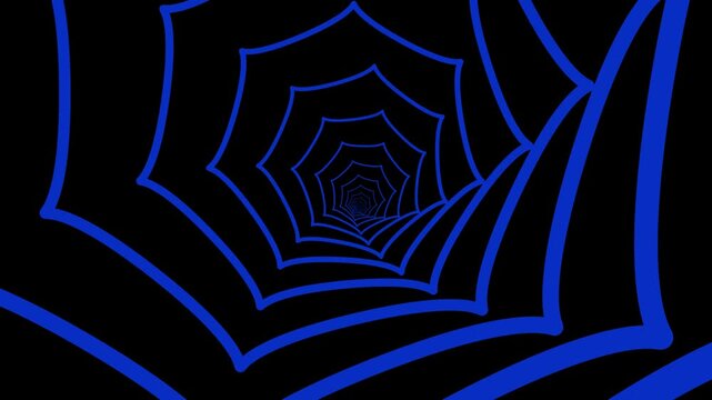 Chromatic Dream way: A Journey Through a Surreal Tunnel of Blue Spiderweb