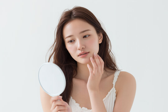 肌のトラブルに悩む女性