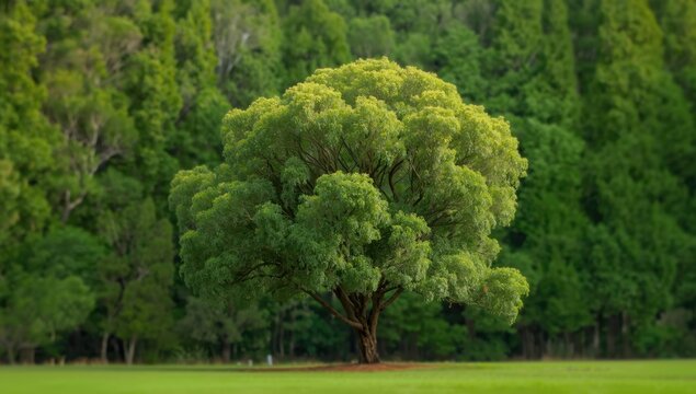 Australian eucalyptus forest scene with lush green trees used as a natural background for environmental conservation