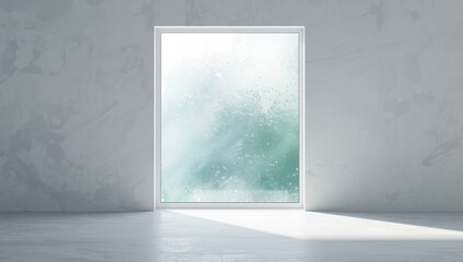 Obraz premium Bright glass window with textured surface used as a background for text layout, emphasizing light diffusion and transparency
