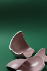 Broken dishes on the floor.