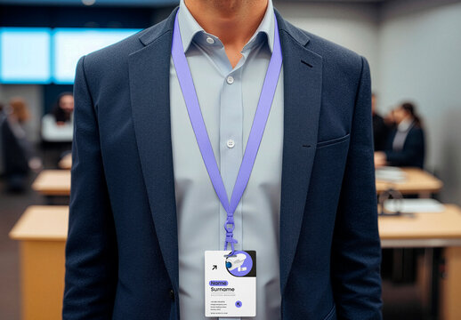 Id Card Lanyard Mockup