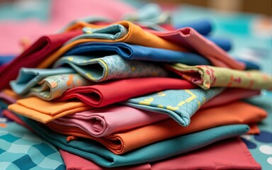 Pile of Colorful Fabric Scraps. High quality