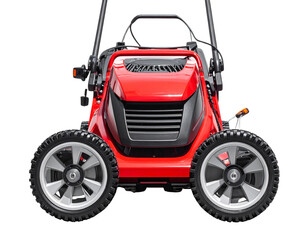  Red Electric Lawn Mower Front View, Clean Product Shot, Isolated on White&rdquo; 