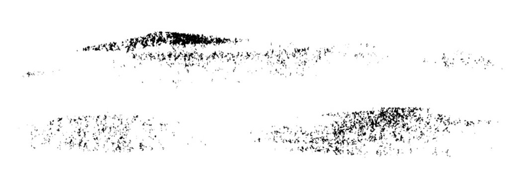 Black ink spray splatters. Letterpress paint splashes vector set. Dynamic screen print grunge effects. Hand-drawn brush strokes. Textured dotted artistic scattered patterns. Punk ink drizzle patern bg