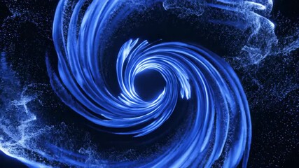 Dynamic swirling vortex of blue light energy pulses and flows for futuristic design - Powered by Adobe