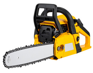  &ldquo;Yellow&ndash;Black Petrol Chainsaw in Clean Side Profile, isolated on a transparent background&rdquo; 