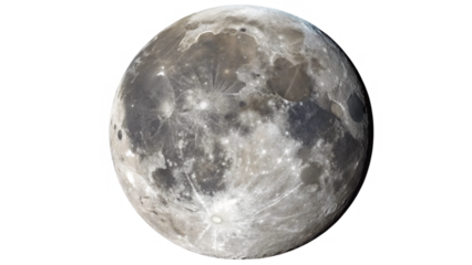 moon shines brightly isolated on transparent background