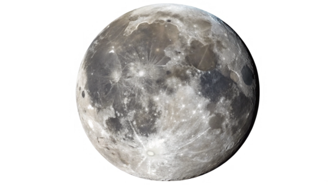 moon shines brightly isolated on transparent background