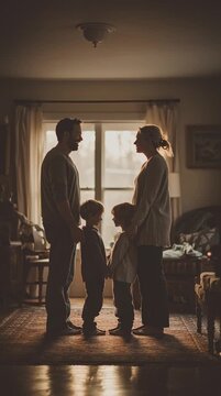 Family Standing in Prayer Circle