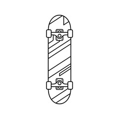 A black and white skateboard illustration vector style of a coloring page