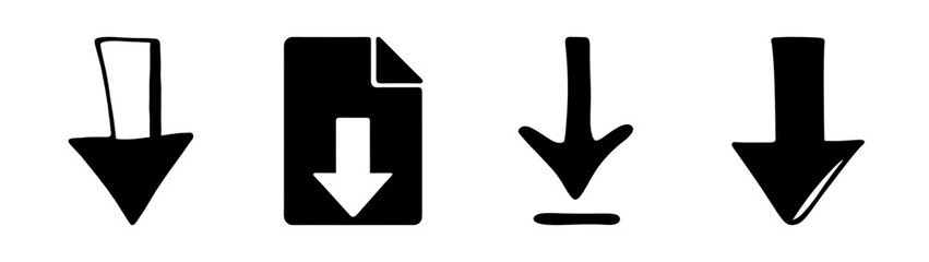 Fototapeta premium Download icon set for digital file transfer process Vector