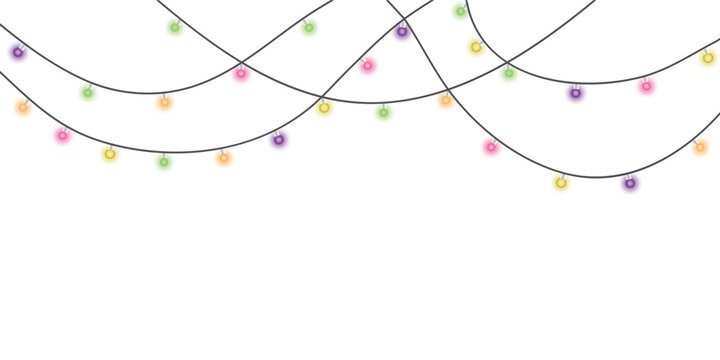  String of colorful pastel fairy lights or string lights hanging against a for decoration