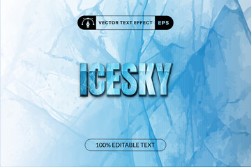 Text effects can be edited with ice texture