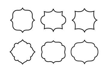 Fototapeta premium Collection of six ornate decorative blank frames and borders