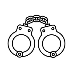 A black and white handcuff illustration vector style coloring page 