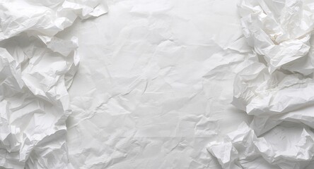 Naklejka premium White crumpled paper background used as a layout for text and design elements, suitable for editorial headers or presentations