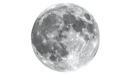 A detailed, high-resolution view of the Moon's surface against a black backdrop