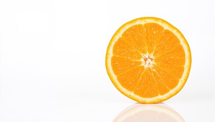 Fototapeta premium Orange slice isolated on white background used as a fresh snack or garnish, emphasizing natural fruit presentation