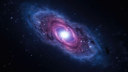 Obraz premium High-quality space background featuring an explosion supernova with bright star nebula and distant galaxy, ideal for cosmic layout design