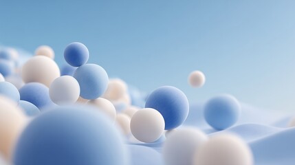 Abstract background with blue spheres