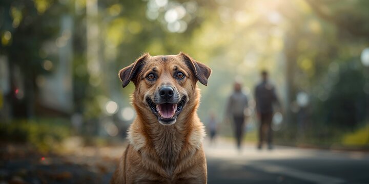 Stray dog seated against a white wall with Thai dog background, animals in a natural setting, World Animal Day