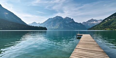Morning Scene Alpine Lake The